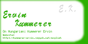 ervin kummerer business card